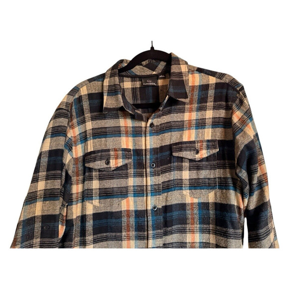Burnside Sz L Plaid Flannel Button Down Flannel Shirt Outdoor Workwear - Picture 6 of 14